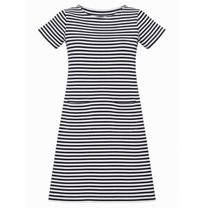 J.Jill T-Shirt Dress Women M Medium Black White Striped Short Sleeve Pockets